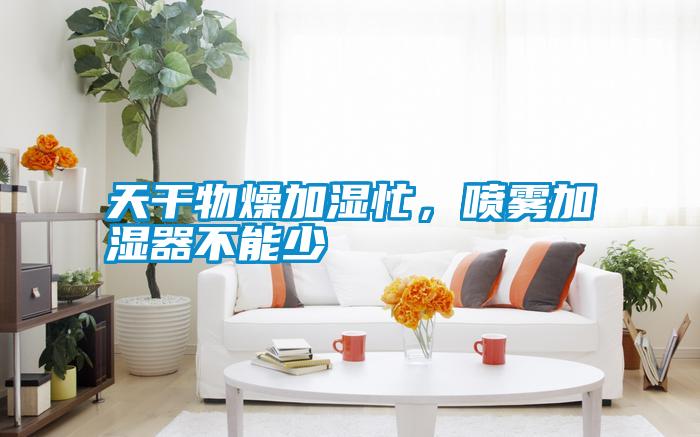 天干物燥加濕忙，噴霧加濕器不能少